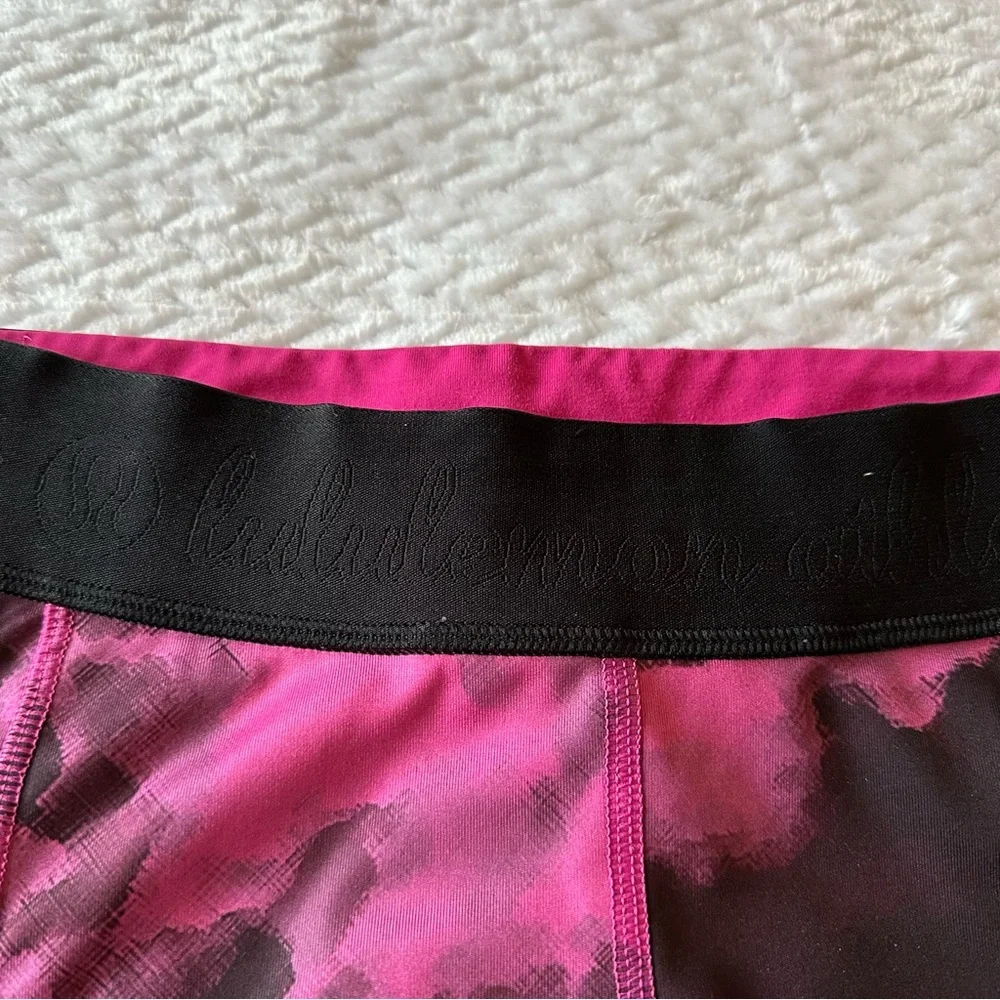 Lululemon What the Sport Short Blooming Pixie Raspberry Black size 4